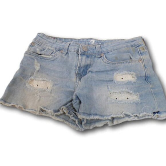 7 For All Man Kind Daisy Duke Distressed Cut Off Shorts 8 - Picture 1 of 2